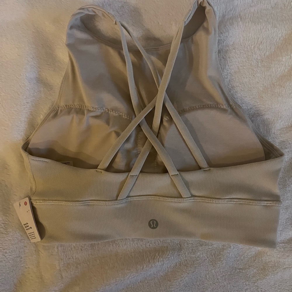 Lululemon energy high neck ribbed bra medium support B-D cup size 10